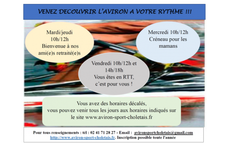 L'Aviron à votre rythme !